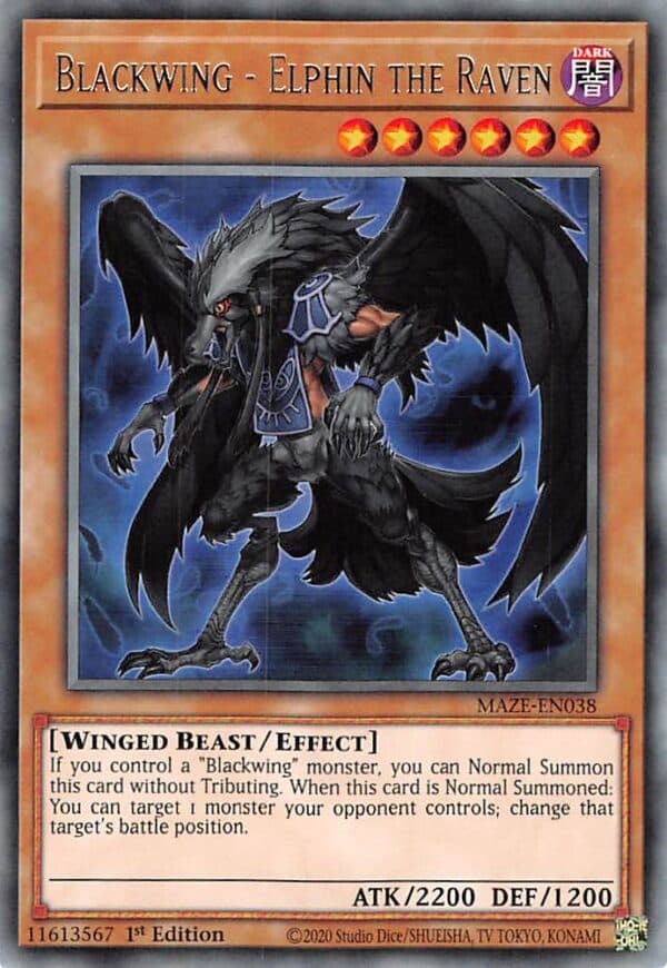 Blackwing - Elphin the Raven - MAZE-EN038 Rare 1st Edition