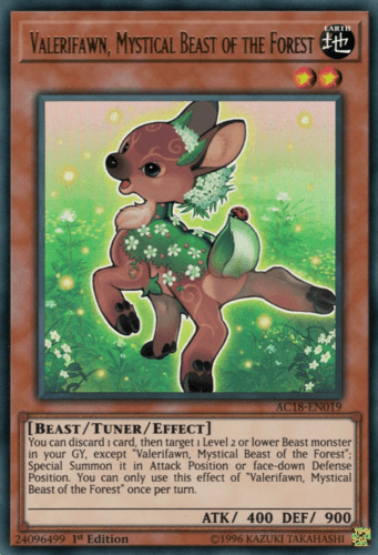 Valerifawn, Mystical Beast of the Forest - AC18-EN019 Ultra Rare 1st Edition