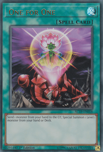 One for One - AC19-EN018 Ultra Rare 1st Edition