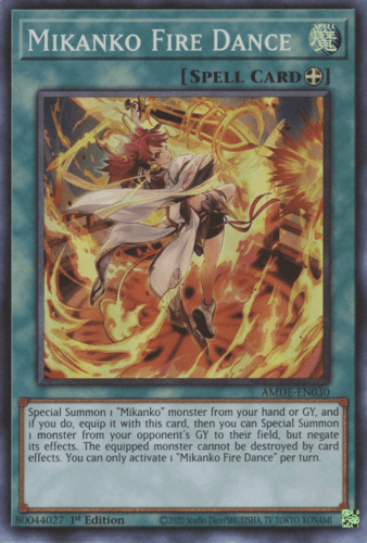 Mikanko Fire Dance - AMDE-EN030 Super Rare 1st Edition