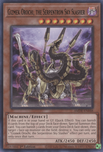 Gizmek Orochi, the Serpentron Sky Slasher - AMDE-EN048 Rare 1st Edition