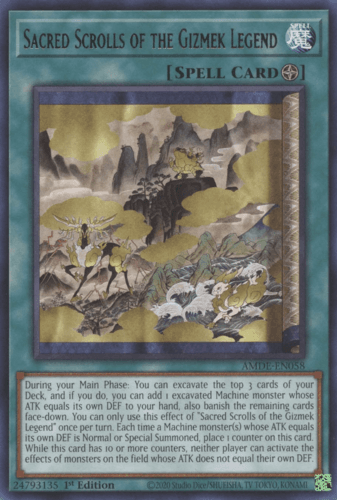 Sacred Scrolls of the Gizmek Legend - AMDE-EN058 Rare 1st Edition