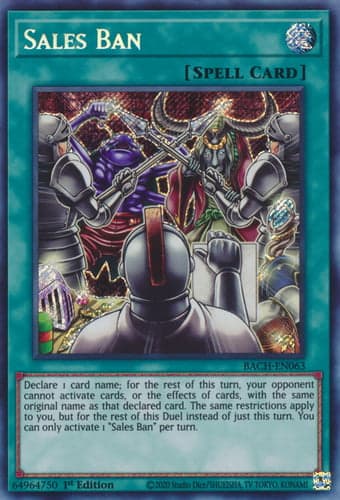 Sales Ban - BACH-EN063 Secret Rare 1st Edition