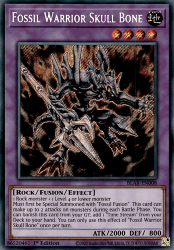 Fossil Warrior Skull Bone - BLAR-EN008 Secret Rare 1st Edition