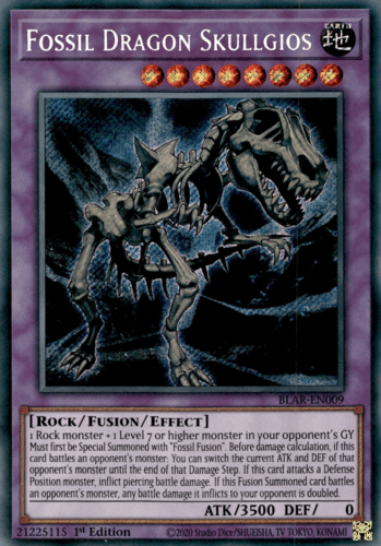 Fossil Dragon Skullgios - BLAR-EN009 Secret Rare 1st Edition