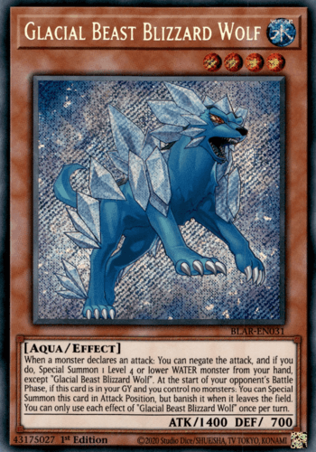 Glacial Beast Blizzard Wolf - BLAR-EN031 Secret Rare 1st Edition
