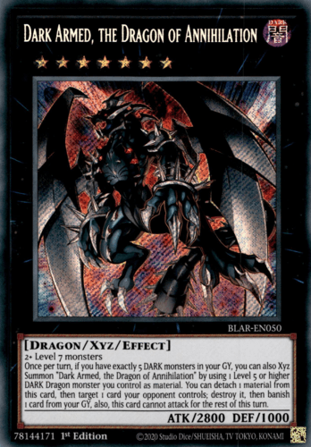 Dark Armed, the Dragon of Annihilation - BLAR-EN050 Secret Rare 1st Edition