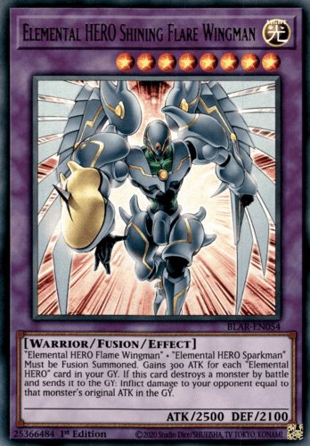 Elemental HERO Shining Flare Wingman - BLAR-EN054 Ultra Rare 1st Edition
