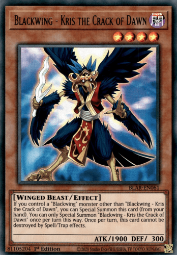 Blackwing - Kris the Crack of Dawn - BLAR-EN061 Ultra Rare 1st Edition