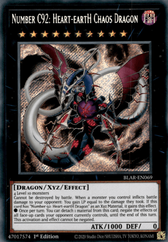 Number C92: Heart-eartH Chaos Dragon - BLAR-EN069 Secret Rare 1st Edition
