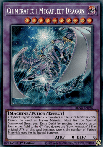 Chimeratech Megafleet Dragon - BLAR-EN085 Secret Rare 1st Edition