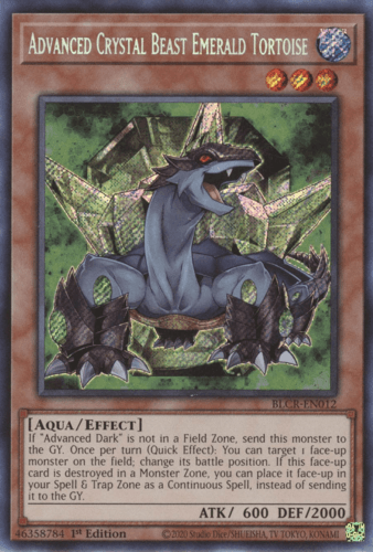 Advanced Crystal Beast Emerald Tortoise - BLCR-EN012 Secret Rare 1st Edition