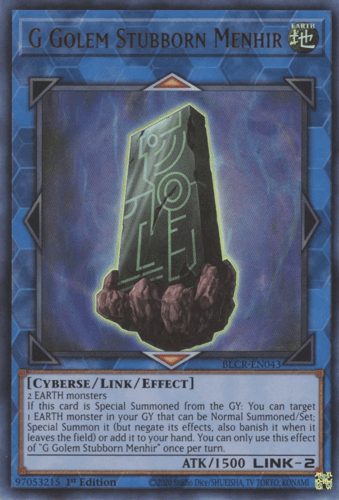 G Golem Stubborn Menhir - BLCR-EN043 Ultra Rare 1st Edition