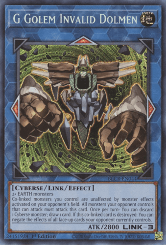 G Golem Invalid Dolmen - BLCR-EN044 Secret Rare 1st Edition