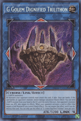 G Golem Dignified Trilithon - BLCR-EN045 Secret Rare 1st Edition