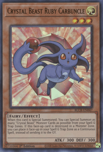 Crystal Beast Ruby Carbuncle - BLCR-EN047 Ultra Rare 1st Edition