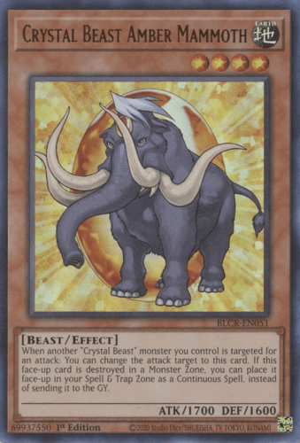 Crystal Beast Amber Mammoth - BLCR-EN051 Ultra Rare 1st Edition