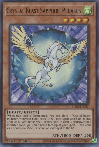 Crystal Beast Sapphire Pegasus - BLCR-EN053 Ultra Rare 1st Edition