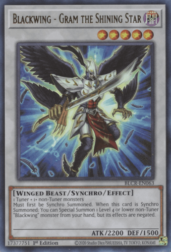 Blackwing - Gram the Shining Star - BLCR-EN063 Ultra Rare 1st Edition
