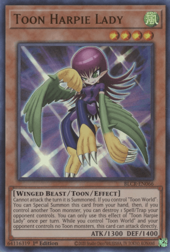 Toon Harpie Lady - BLCR-EN066 Ultra Rare 1st Edition