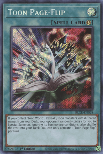 Toon Page-Flip - BLCR-EN068 Secret Rare 1st Edition