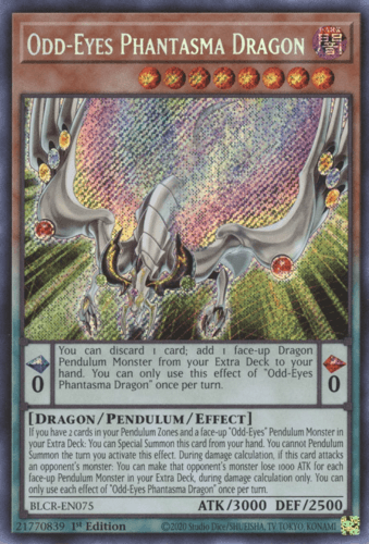 Odd-Eyes Phantasma Dragon - BLCR-EN075 Secret Rare 1st Edition