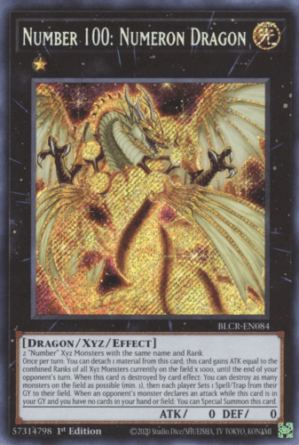 Number 100: Numeron Dragon - BLCR-EN084 Secret Rare 1st Edition