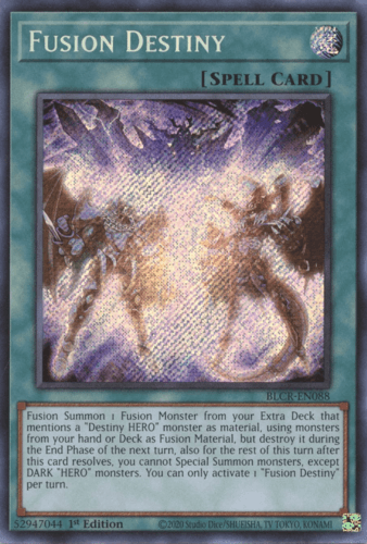 Fusion Destiny - BLCR-EN088 Secret Rare 1st Edition