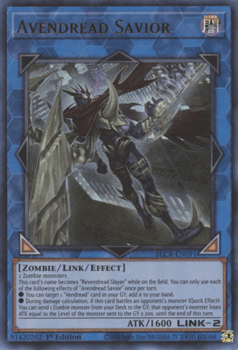 Avendread Savior - BLCR-EN091 Ultra Rare 1st Edition
