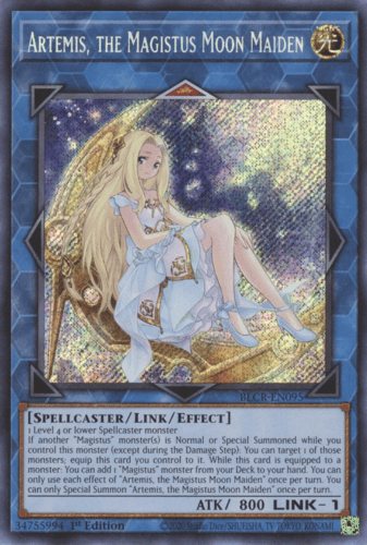 Artemis, the Magistus Moon Maiden - BLCR-EN095 Secret Rare 1st Edition