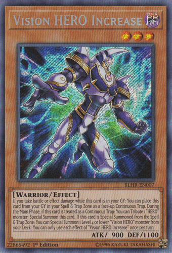 Vision HERO Increase - BLHR-EN007 Secret Rare 1st Edition