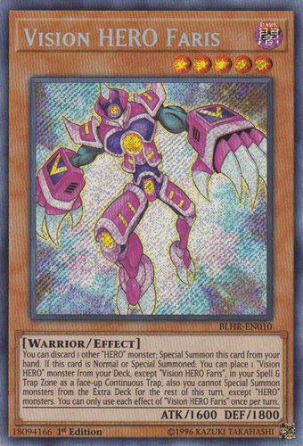 Vision HERO Faris - BLHR-EN010 Secret Rare 1st Edition