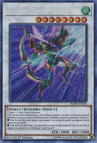 Battlewasp - Hama the Conquering Bow - BLHR-EN038 Secret Rare 1st Edition