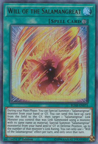 Will of the Salamangreat - BLHR-EN073 Ultra Rare 1st Edition
