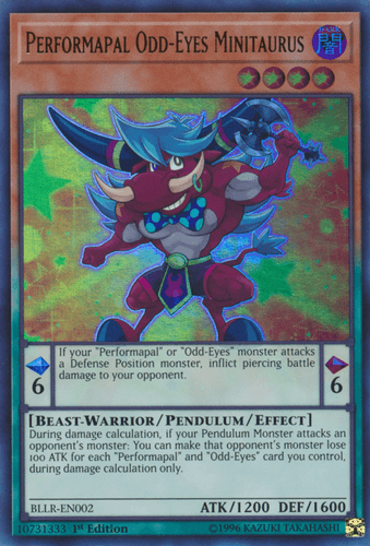 Performapal Odd-Eyes Minitaurus - BLLR-EN002 Ultra Rare 1st Edition