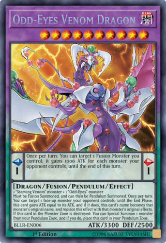 Odd-Eyes Venom Dragon - BLLR-EN006 Secret Rare 1st Edition