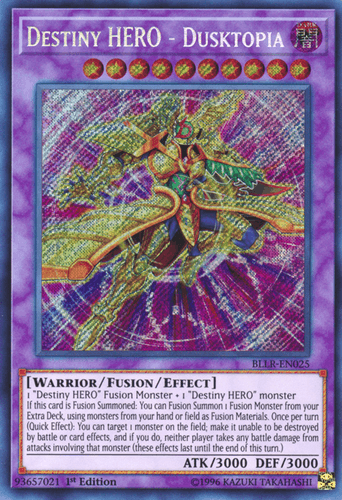 Destiny HERO - Dusktopia - BLLR-EN025 Secret Rare 1st Edition