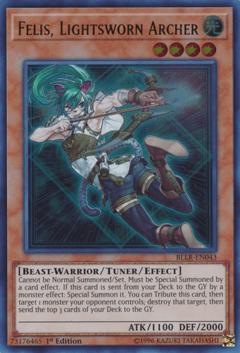 Felis, Lightsworn Archer - BLLR-EN043 Ultra Rare 1st Edition