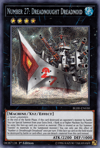 Number 27: Dreadnought Dreadnoid - BLRR-EN030 Secret Rare 1st Edition