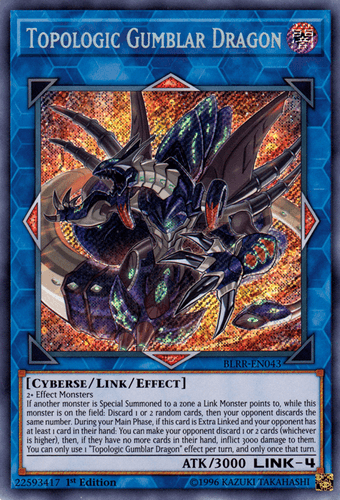 Topologic Gumblar Dragon - BLRR-EN043 Secret Rare 1st Edition
