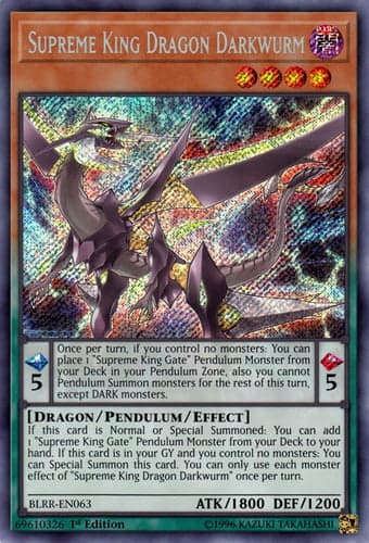 Supreme King Dragon Darkwurm - BLRR-EN063 Secret Rare 1st Edition