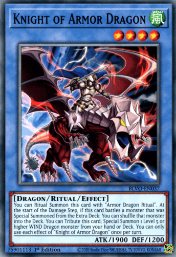 Knight of Armor Dragon - BLVO-EN037 Common 1st Edition