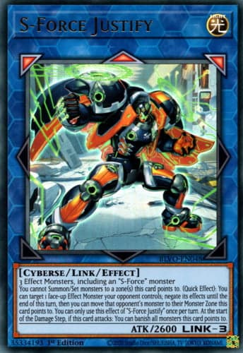 S-Force Justify - BLVO-EN048 Ultra Rare 1st Edition