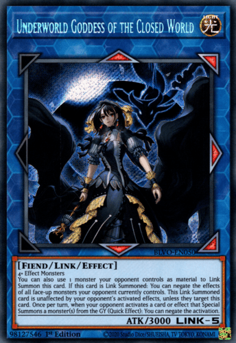 Underworld Goddess of the Closed World - BLVO-EN050 Secret Rare 1st Edition