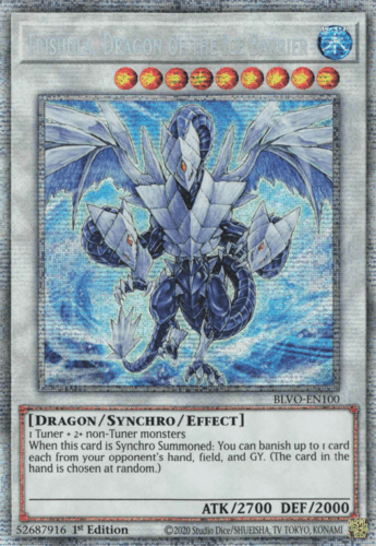 Trishula, Dragon of the Ice Barrier - BLVO-EN100 Starlight Rare 1st Edition