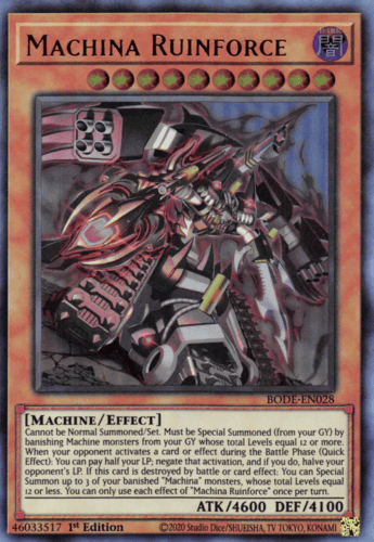 Machina Ruinforce - BODE-EN028 Ultra Rare 1st Edition