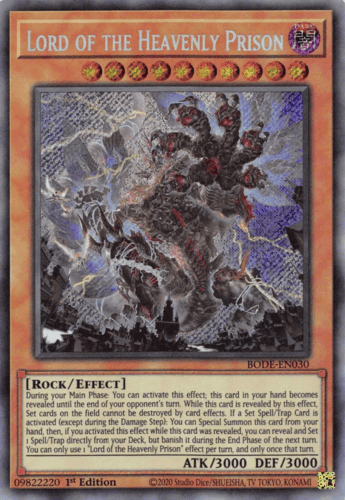 Lord of the Heavenly Prison - BODE-EN030 Secret Rare 1st Edition