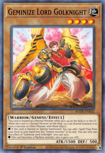 Geminize Lord Golknight - BODE-EN032 Common 1st Edition
