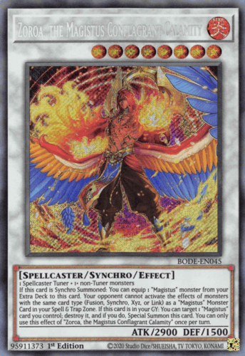 Zoroa, the Magistus Conflagrant Calamity - BODE-EN045 Secret Rare 1st Edition