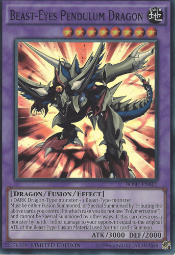 Beast-Eyes Pendulum Dragon - BOSH-ENSE1 Super Rare Limited Edition